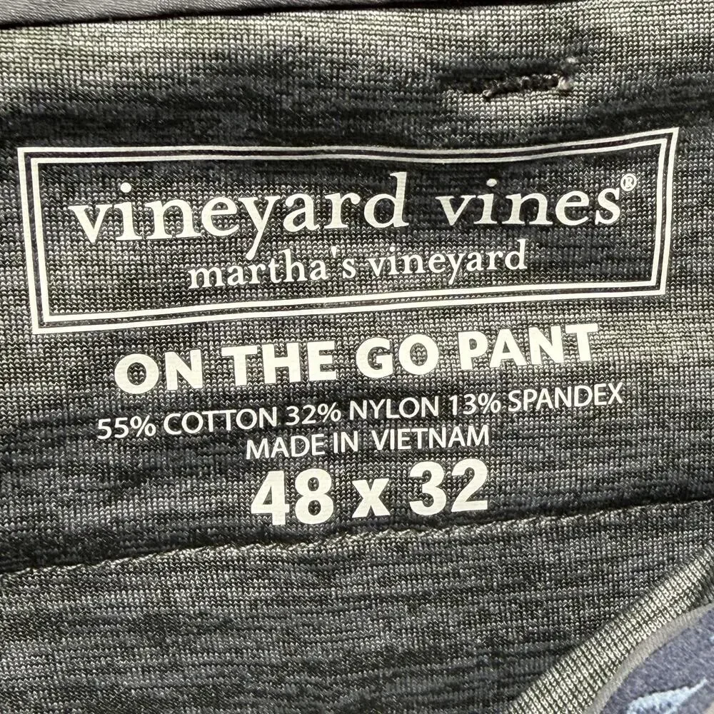 Vineyard Vines Chino Pants Mens 48x32 Gray On The Go Stretch Big & Tall